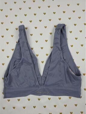 Victorias Secret Blue Silky Lounge Medium Bralette Bra Top Tank